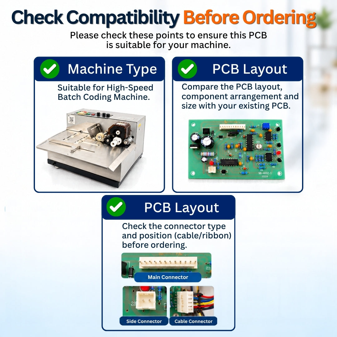 PCB compatibility for high speed batch coding machine