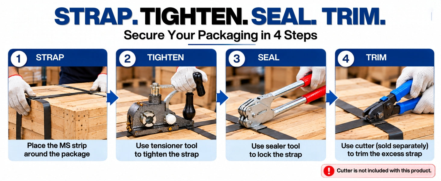 Manual Strapping Tool for MS Strip(12mm-19mm Sealing width)