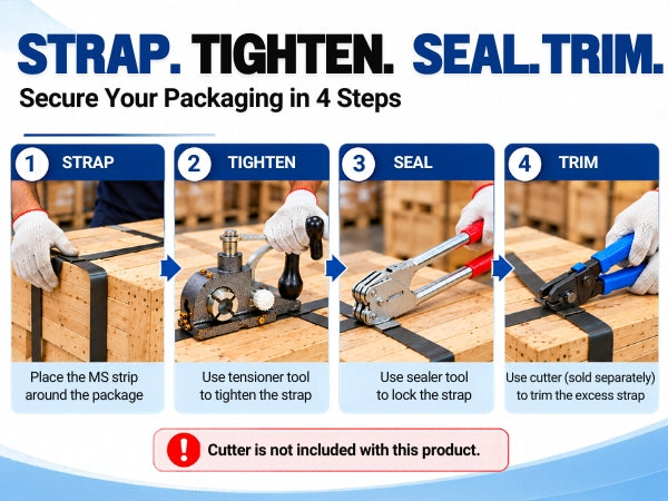 Manual Strapping Tool for MS Strip(12mm-19mm Sealing width)