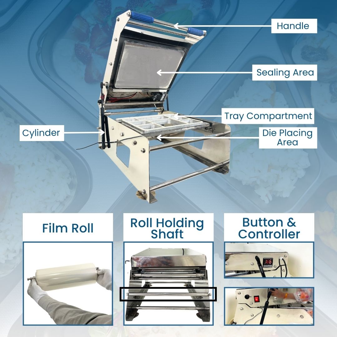 Multi Compartment Meal Tray Sealer Machine