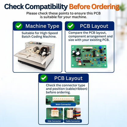 PCB compatibility for high speed batch coding machine