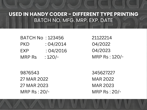 Letter set of Handy Coding Machine 10mm black