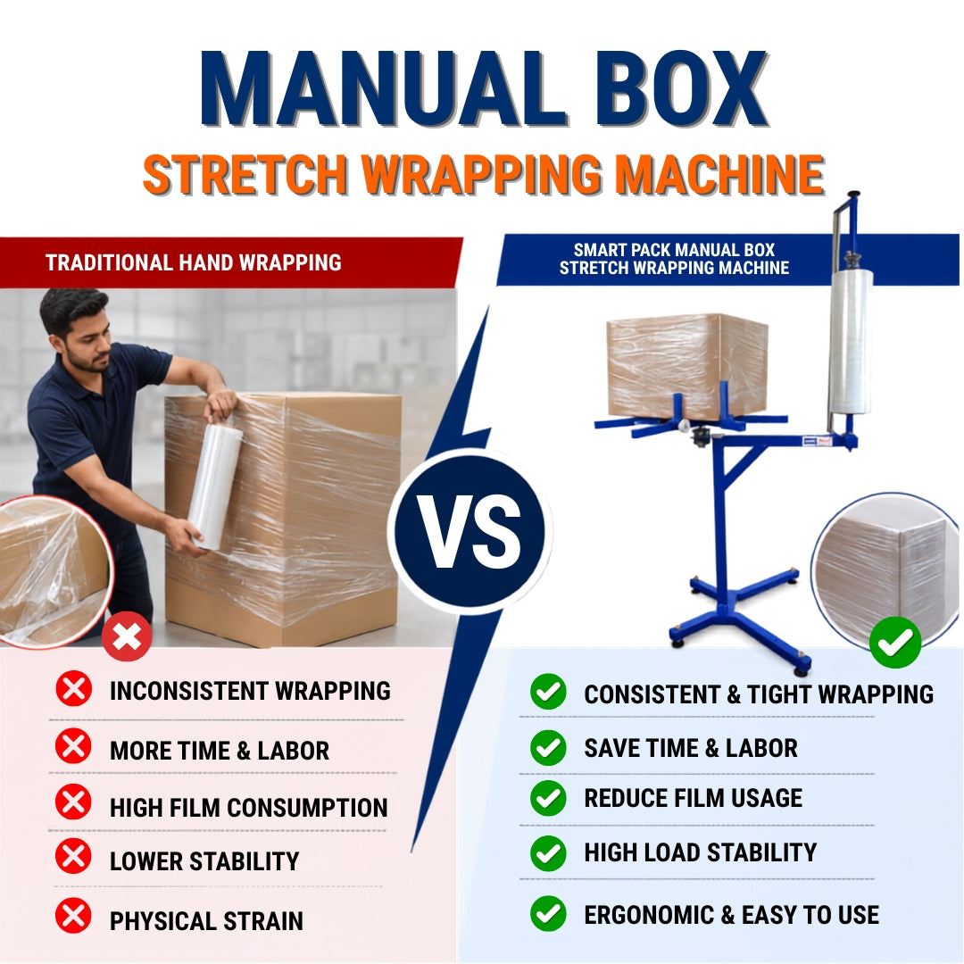 manual box stretch wrapping machine 