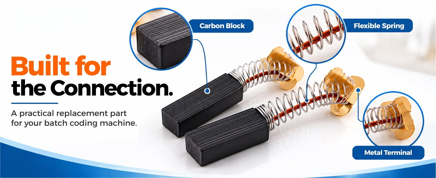 Carbon Brush for High Speed Batch Coding Machine Pack of 2