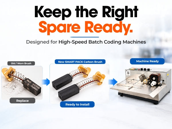 Carbon Brush for High Speed Batch Coding Machine Pack of 2