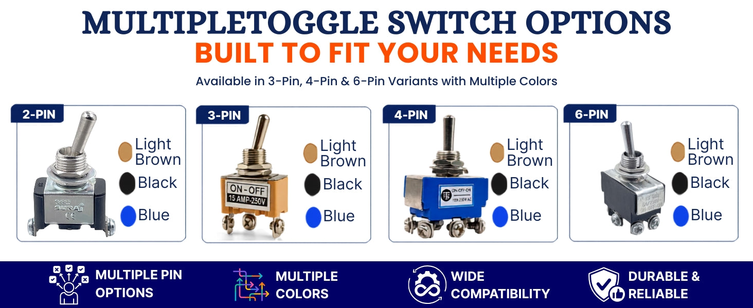 6 Pin Toggle Switch For Shrink Tunnel Machine (Pack Of 3)
