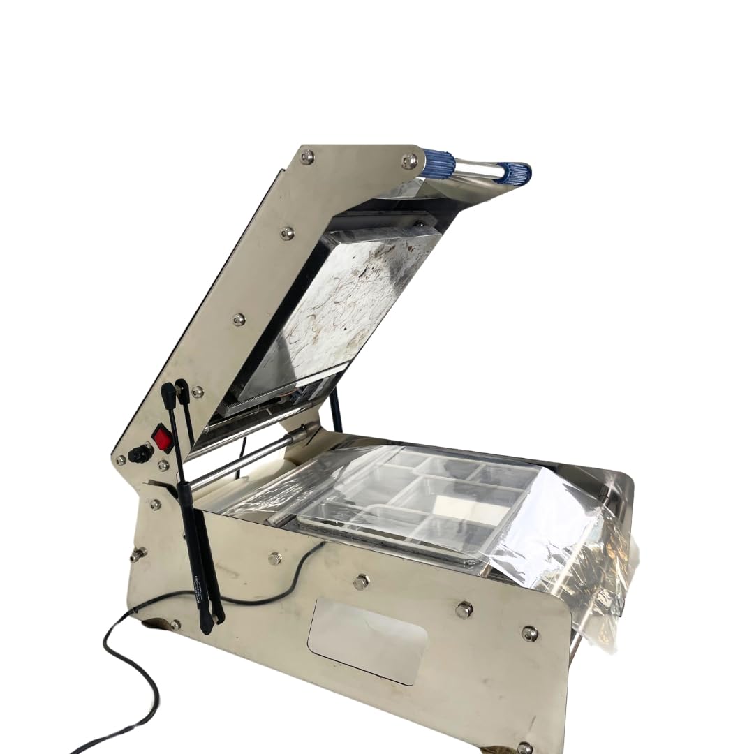 Meal tray sealing machine with compartments