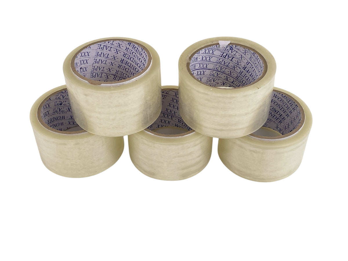 Adhesive BOPP Transparent Tape for Packaging 1 Roll in 5 PCS Size 2.5" X 55 M