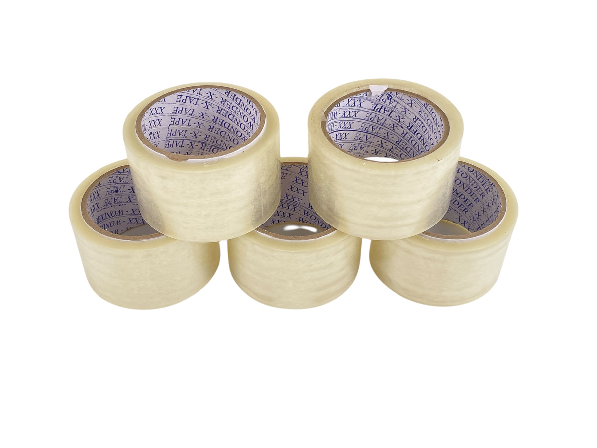 Adhesive BOPP Transparent Tape for Packaging 1 Roll in 5 PCS Size 2.5" X 55 M