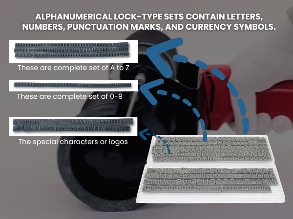 Letter set of Handy Coding Machine 10mm black