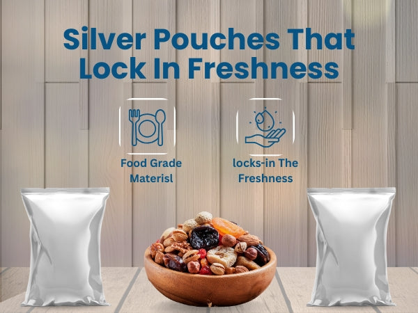 Silver Pouches (6x11 INCHES) Pack of 100